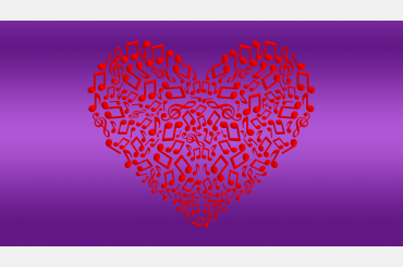 Heart with music notes
