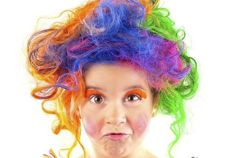 child with crazy hair