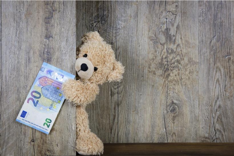 teddy bear with money