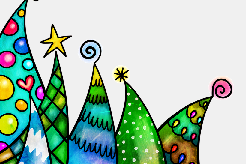 Colorful Christmas Trees
